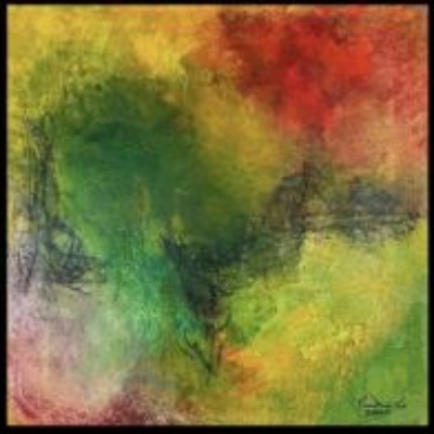 11-Triptychon Herbsttöne - Acryl Mixed Media - 30x30 cm