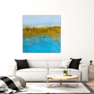 22-Klippen - Acryl Mixed Media 80x80 cm - Ansicht im Raum