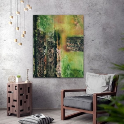 90-Wald - Öl auf Leinwand - 80x100 cm - Ansicht im Raum